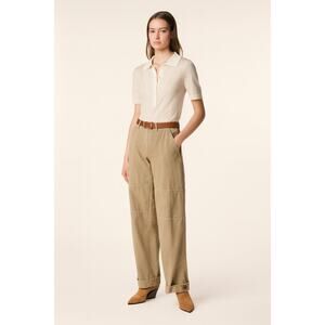 Jacob Cohën Short Sleeve Collared Knit Polo Top Ivory Cream Size Small